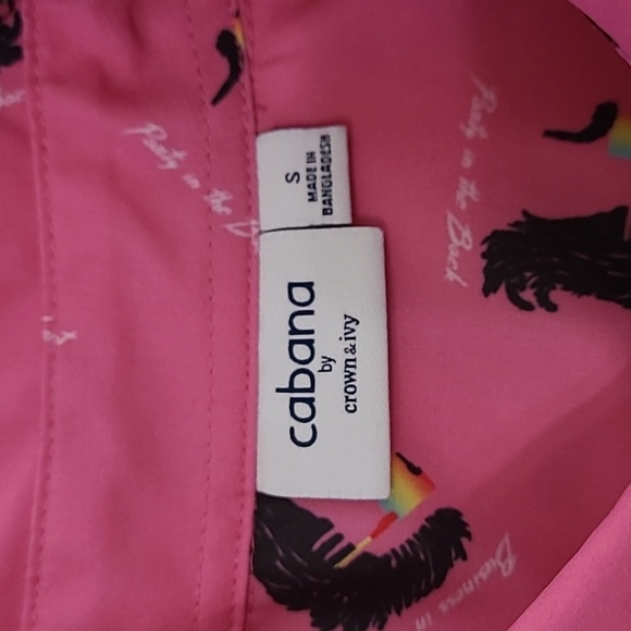 Cabana by Crown & Ivy Pink "Business in the Front, Party in the Back" size Small - Picture 3 of 7